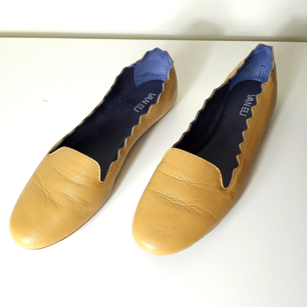 VANELi Bibbie Beige Leather Flats Size 10 M